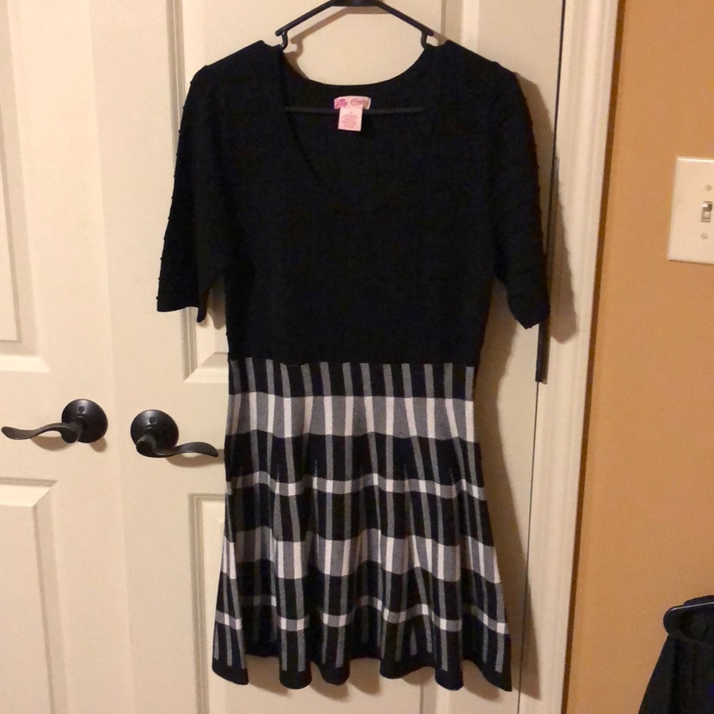 Black and plaid dress